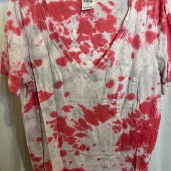 Victoria’s Secret PINK Ohio State Buckeyes Tie-Dye V-Neck Tee – Brutus Graphic - Picture 1 of 4